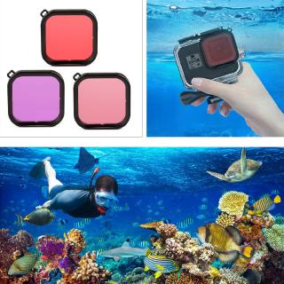 Diving Lens Filters Accessories for GoPro Hero 8 Black Action Camera Red Pink Purple Filter