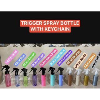 50ml-60ml-100ml PET Plastic Trigger Spray Bottle Keychain With Keychain/ Keyring Carabiner