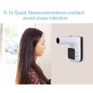 Contactless Digital Thermometer Wall Mounted Infrared Forehead Thermometer Temperature Measurement Device with LCD Display Fever Alarms Function for High temperature tips
