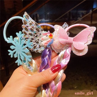New children's hair ring unicorn colorful wigs scorpion leather circle ice and snow lovers, cute cartoon hair rope