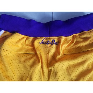 Mens Los Angeles Lakers Just Don Shorts Retro Jersey Shorts - Gold (5)