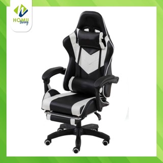 Homu Everest Gaming Chair w/ Foot Rest (Black/White, Pink/White, Black/Black, Red/Black)