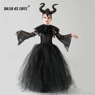 Knitted shawl✘✼Halloween Costume for Kids Black Devil Tutu Costume Gothic Girls Fancy Tutu Dress wit