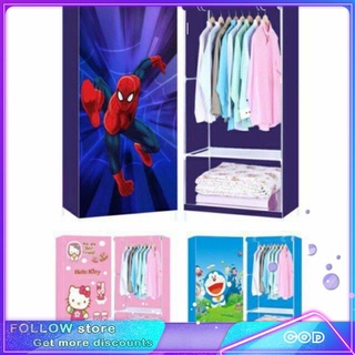 leo&bea 3D 2layer wardrobe w/shoe rack mini wardrobe HelloKitty Doraemon Spidermanshoe rack