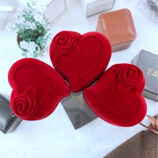 Heart-shaped ring box earrings jewelry box rose ring box