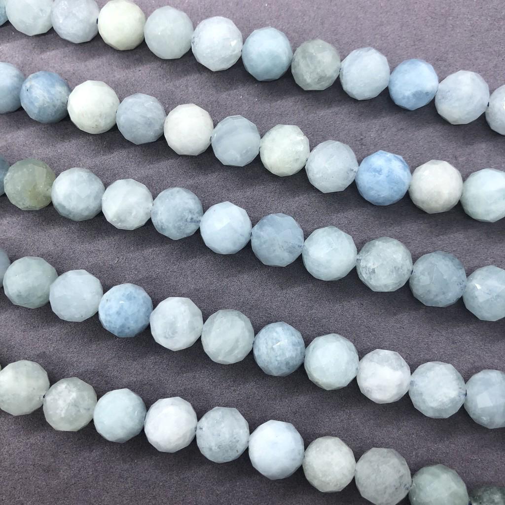 Aquamarine Beads 6-10mm Faceted Natural Stone Cut Geometry (3)