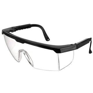 Transparent Safety Goggles Anti-Virus and Anti-Dust Adjustable Glasses with Black Frame For Adult
