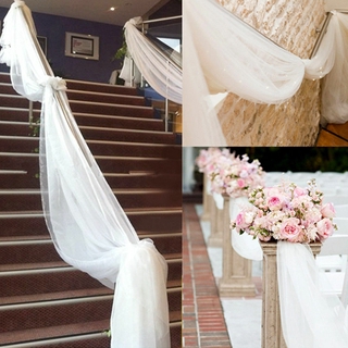 10M WhiteTop Table Chair Swags Sheer Organza Fabric Diy Wedding Party Decoration