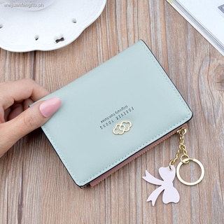 New women s wallet, female student, short zipper, Japanese and Korean fashion soft leather tassel coin purse, small wallet, thin wallet