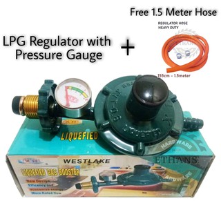 LPG Regulator Westlake with Pressure Gauge with FREE 1.5 Meter LPG Hose Heavy Duty 1pc (3)