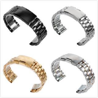 18mm/20mm/22mm Stainless Steel Watch Band Strap Bracelet Clasps Solid Adjustable Belt