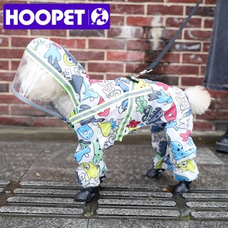 hooded transparent waterproof Teddy large dog animal raincoat❀♙HOOPET Dog Raincoat Waterproof Rainc