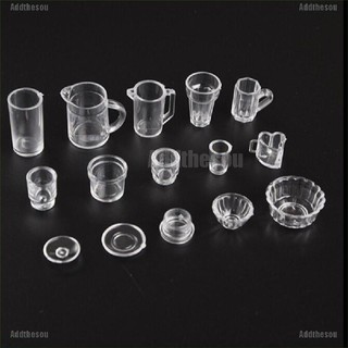 【COD】15pcs/Set Mini Transparent Drink Cups Dish Plate Tableware Miniatures (3)