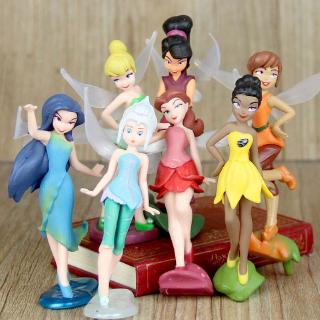 7 Pcs/Set TinkerBell Tinker Bell Fairy Action Stand Action Figures For Kids Toys