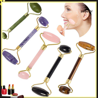 SWTB_Nature Jade Rolle Portable Double Headed Stone Facial Roller Massager Face Slimming Massage