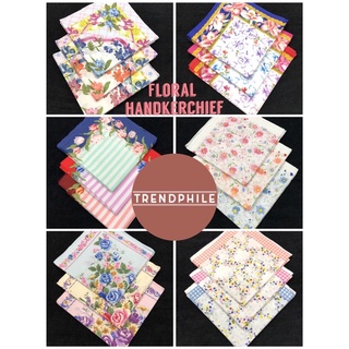 ☑️COD 12pcs Floral Handkerchief