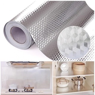Durable Aluminum Foil Self Adhesive Waterproof Wallpaper Kitchen Sticker Diy Hom