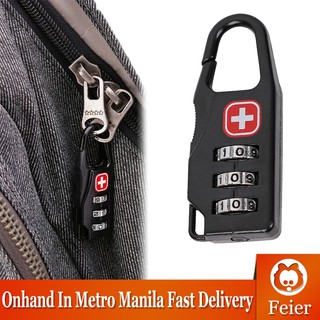 ❣【Ready stock】Alloy Safe Swiss Cross Symbol Combination Code Number Lock Padlock for Luggage※