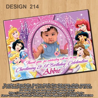 2R Ref Magnet Giveaway Princess Theme Sofia Rapunzel Snowite Mermaid Party Favor Baptism Birthday
