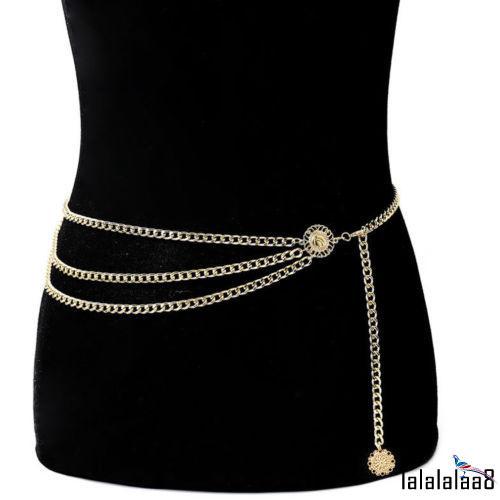 HL8-Women Luxury Beach Metal Waist Body Chain Belly Bra
