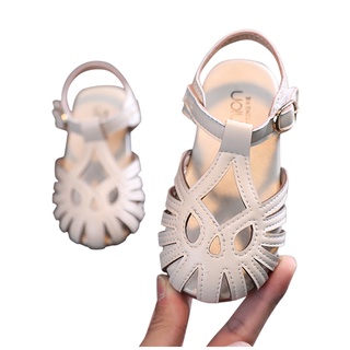 ✣Kids Sandals Summer Soft Leather Sole Hook Loop Sandals Shoe Girls Summer Fashion Solid Color Soft