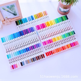 【BEST SELLER】 12/24/36/48 Colors Double-Headed Marker Pen Art Brush Watercolor Dual Tip Pens