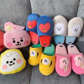 ☆hot sale☆BTS BT21 Home indoor breathable non-slip cute cotton and linen children's slippers(36-42) (1)