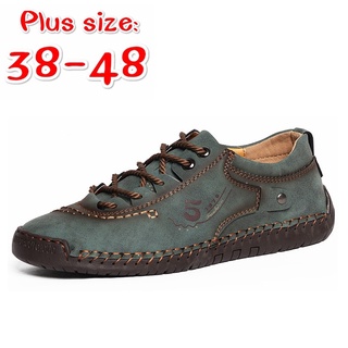 【New】Fashion men s leather business shoes handmade leather shoes low-top shoes casual shoes