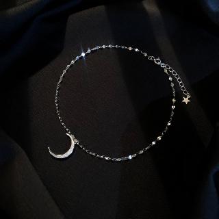 S925 Silver Moon Anklet Gilr's Footchain (2)