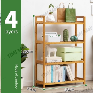 3/4 layers Wooden bookshelf storage bookshelves bookcase bamboo living room study book shelf (8)