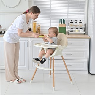 Multi-functional Baby High Chair PU Seat High Chair Thickened Pipe 2:1 Portable Children Feeding Cha