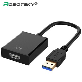 ROBOTSKY 1080P USB 3.0 to HDMI Adapter External Video Card Multi Monitor Audio Video Converter Cable