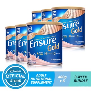 Ensure Gold HMB Strawberry 400G For Adult Nutrition Bundle of 6