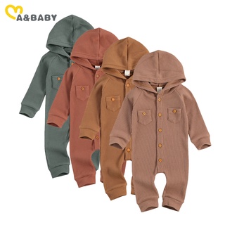 Ma&Baby 0-24M Autumn Winter Newborn Infant Baby Boy Girl Jumpsuit Long Sleeve Warm Romper Solid Baby