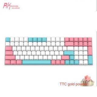 Ready Stock! New Hot Swappable TTC Pink Switch RK860 Bluetooth Wireless/2.4G Wireless/Type-C Wired 3-Mode Backlit 100 Key Mechanical Keyboard For Mac and Windows