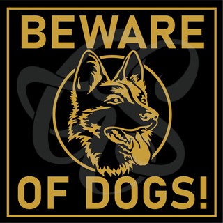 Beware of Dogs_Glossy Acrylic Frame Decal Sticker Signage (COD)