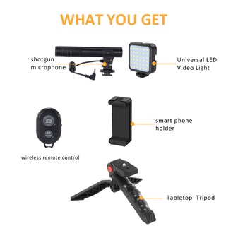 Smartphone Vlogging Kit LED Camera light with Tripod and Phone Holder Video Recording Equipment (3)