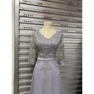 Full Laced Gray Long Gown
