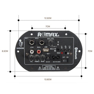 ☫☏Dual Mic Inputs Audio Bluetooth HIFI Amplifier Board Mono Subwoofer FM Sound Mixer DIY Karaoke Mix
