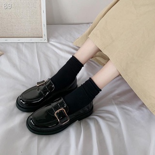 ∈◕Net red retro British style black ins small leather shoes female Korean version of the wild 2020 a