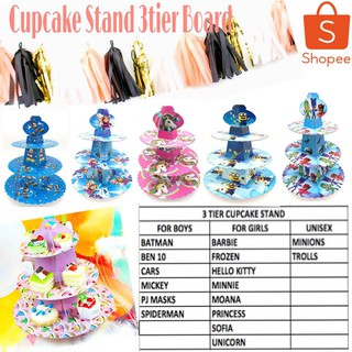 Cupcake Stand 3tier board Baking Cake Stuffs Cake and dessert displays [854Partymania]