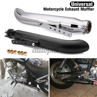 Motorcycle Cafe Racer Exhaust Muffler Pipe Silencer & Sliding Bracket Universal