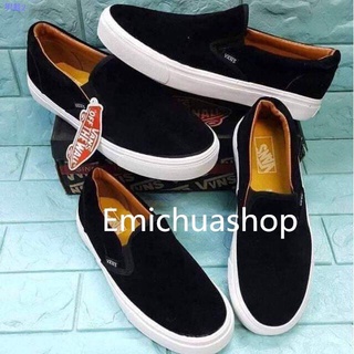 ℗✵Vans shoes slip on low cut loafers unisex gamosa black white