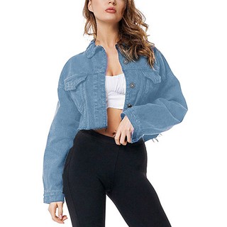 ♥ingramgogo♥ Women Long Sleeve Denim Short Ladies Casual Jacket Outwear Jeans Over (9)