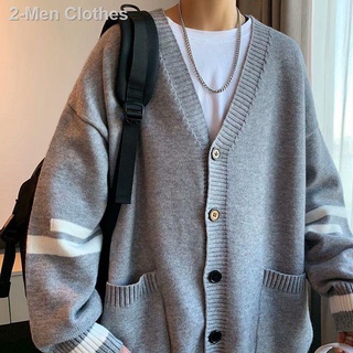 ஐAutumn knitted cardigan men s trendy handsome sweater ins Hong Kong style loose jacket spring and a (1)