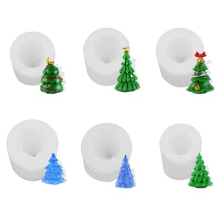 time* 3D Christmas Tree Candle Mold Silicone Clay Soap Mould DIY Chocolate Fondant Cake Decoration