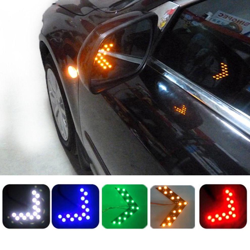 2Pcs Universal Arrow LED Light Car Side Mirror Turn Signals (2)