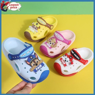 paw patrol slippersBarking team children s sandals and slippers summer boys indoor soft-soled non-slip baby slippers girls bag and children hole shoes