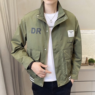 Autumn Jacket Male Trend Handsome Spring And Autumn Stand Collar Jacket Men Casual Tops