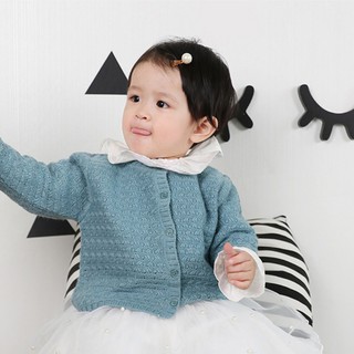 Baby Round Neck Knitted Cardigan Kids Sweater Thick Clothing (1)